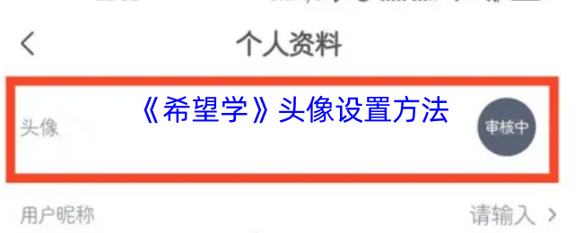 《希望学》个性化头像设置全攻略