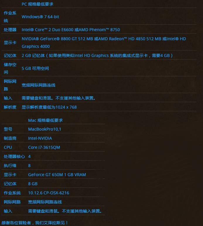魔兽世界怀旧服配置要求